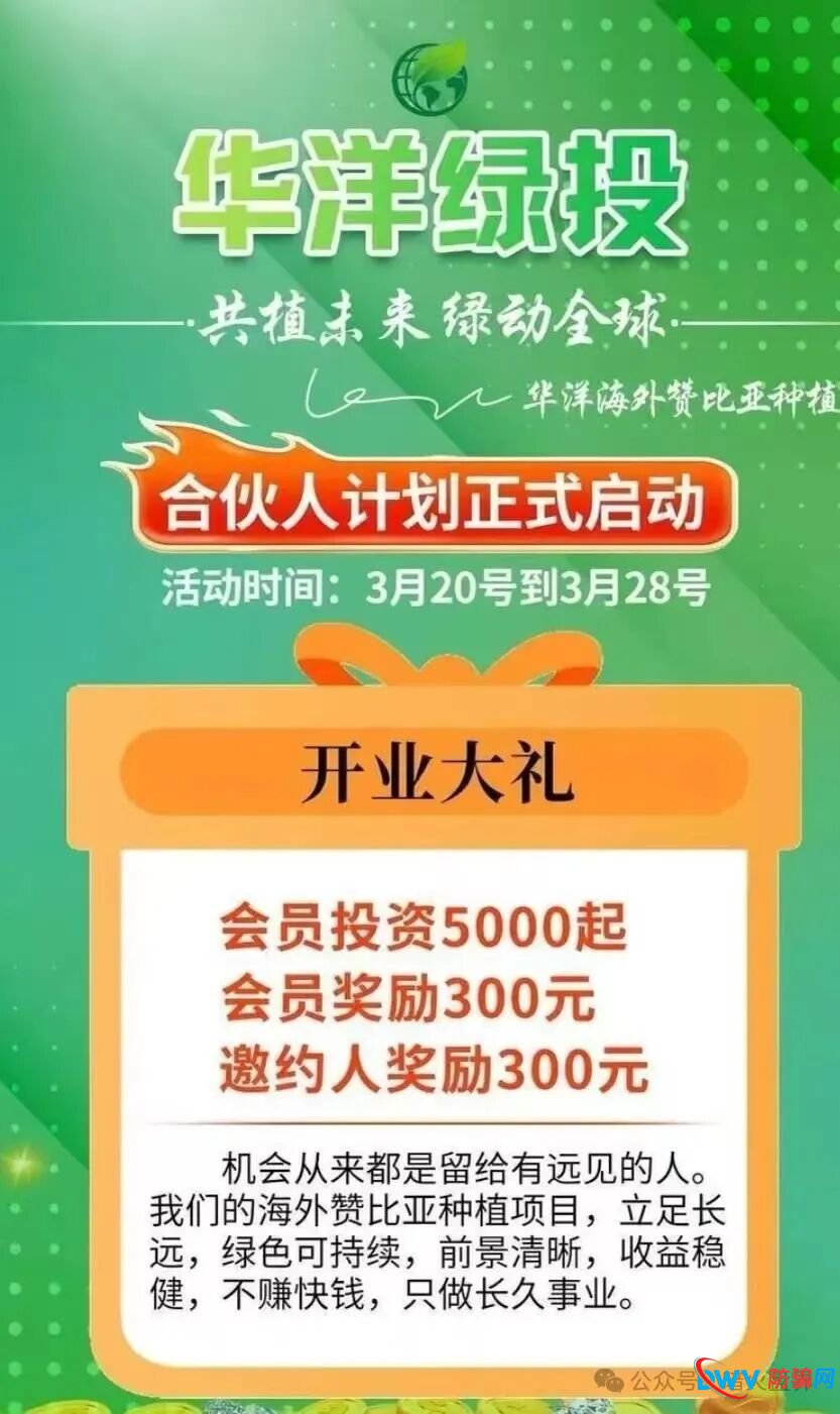 别再上当！“华洋绿投”海外种果树全是假的：高额日息、虚构品种、盗图包装，随时跑路(1)